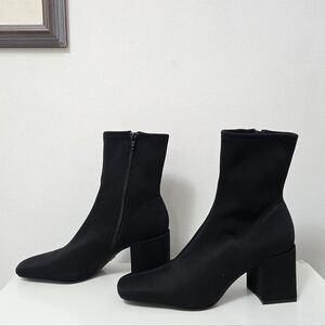 Zara Block Heel Sock Ankle Boots